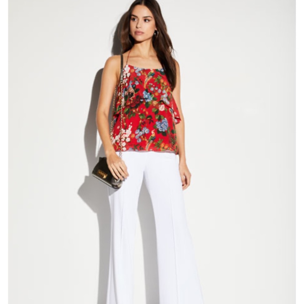 Alice + Olivia Marybeth Halter-Neck Ruffle Top